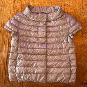 HERNO Cap Sleeve Vest in Taupe M